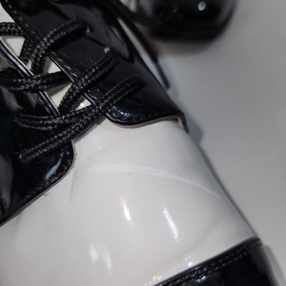 Funtasma Disco Black White Spectator Oxford Patent Costume Shoes Mens Sz S 8-9 - Picture 15 of 16